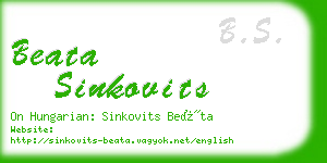 beata sinkovits business card